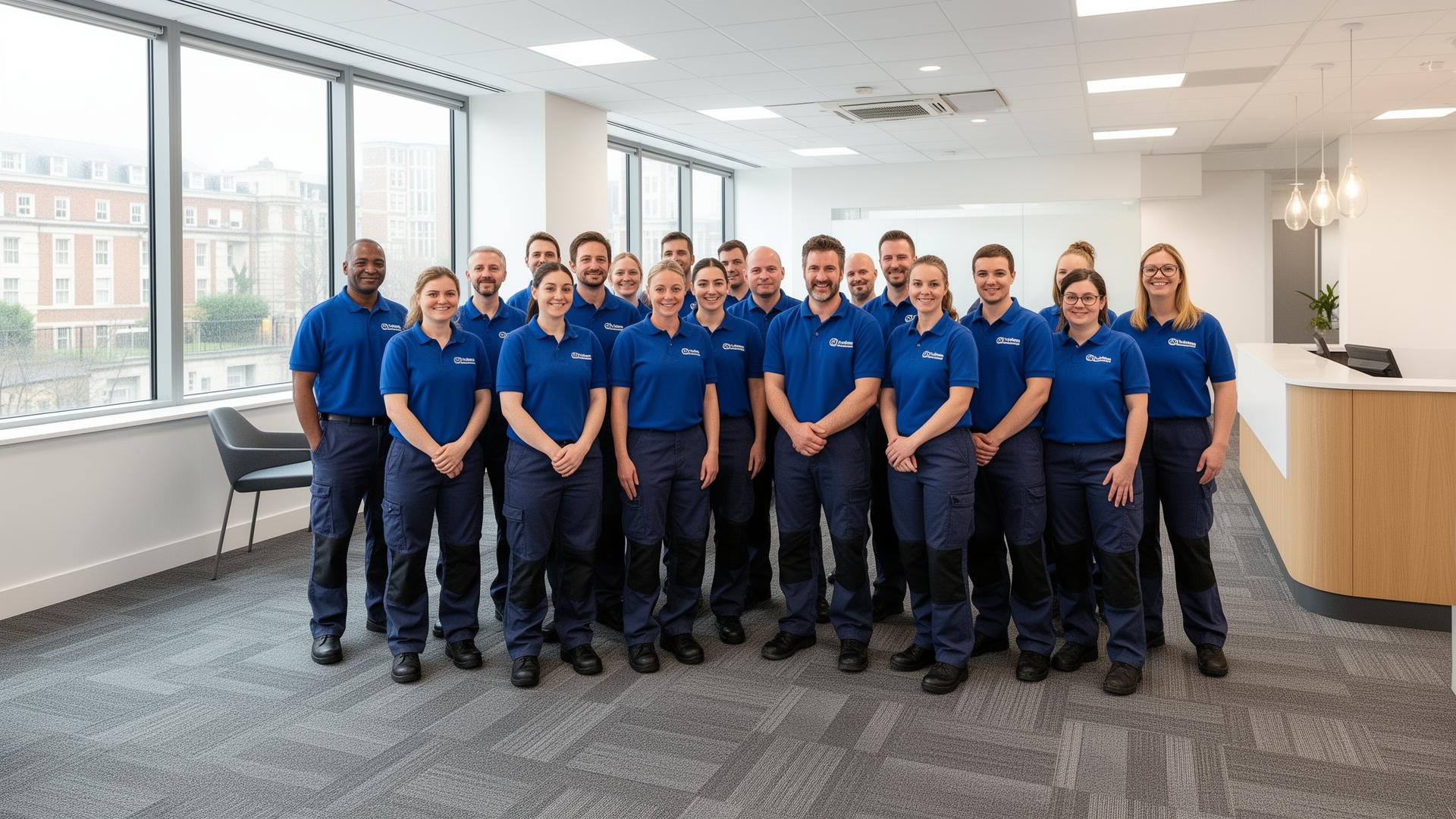 The Tidyee cleaning team in a modern UK office